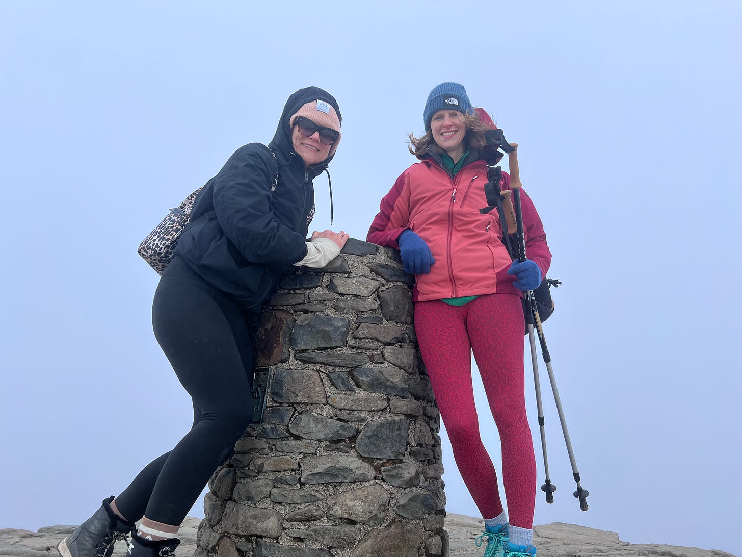 Hannah and Samantha at Snowdon summit