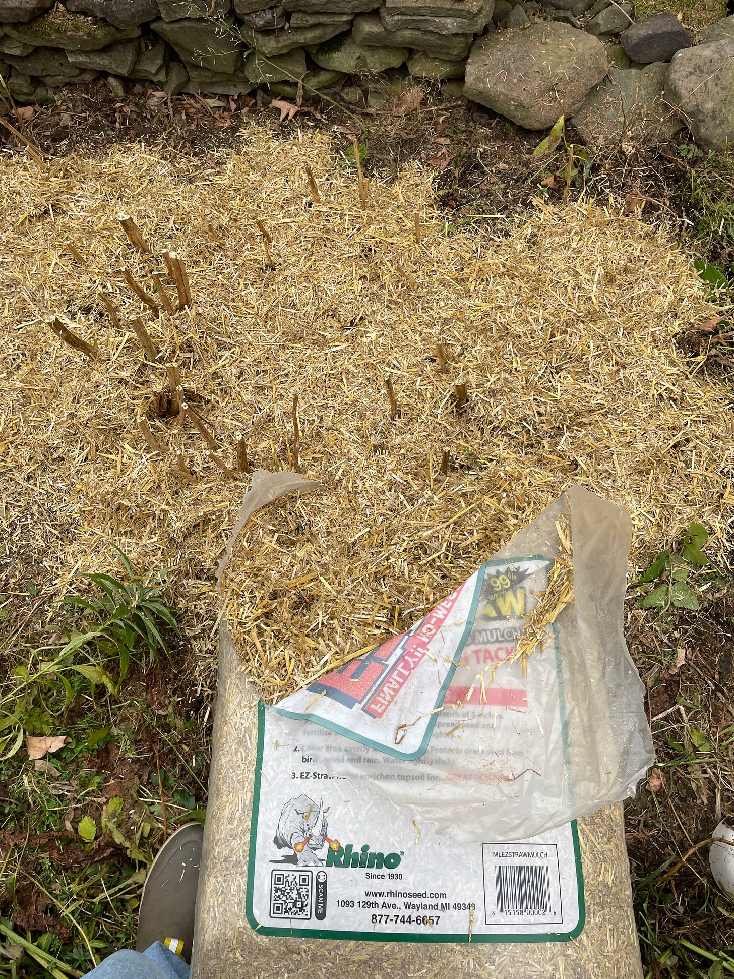 straw on a bed