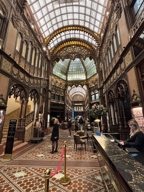 Photos of architecture and a selfie of us in Budapest, Hungary