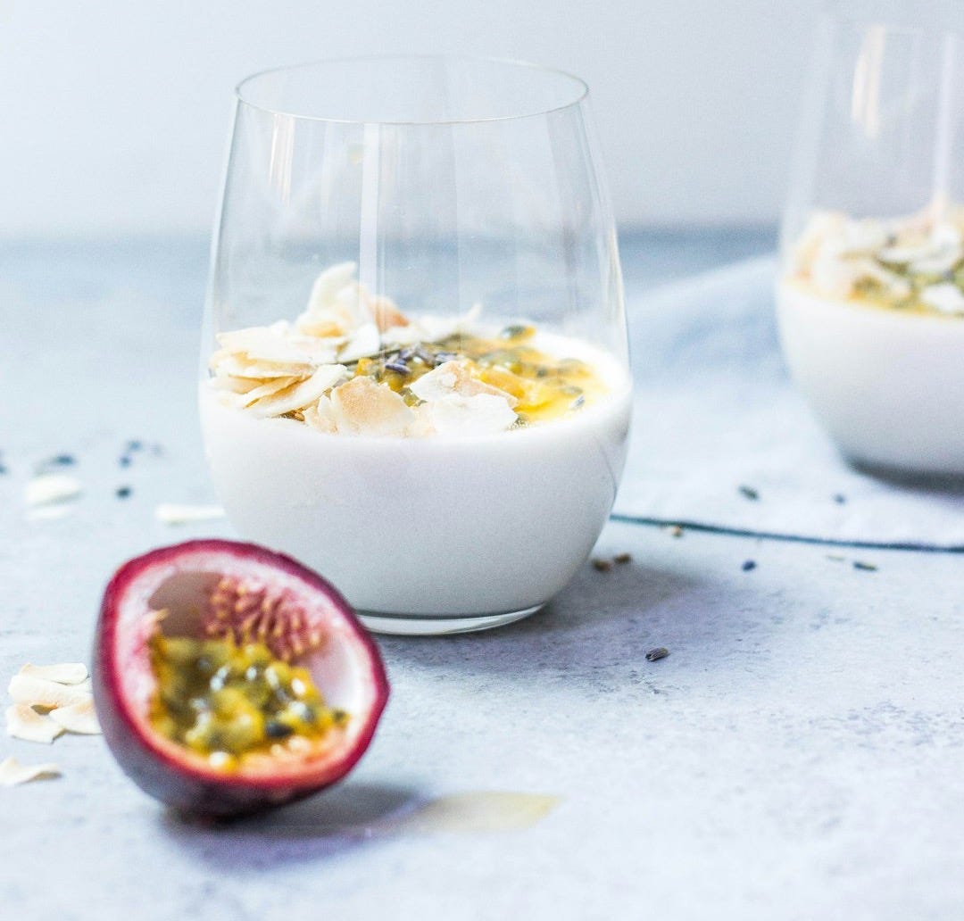 clear glass cup with white liquid