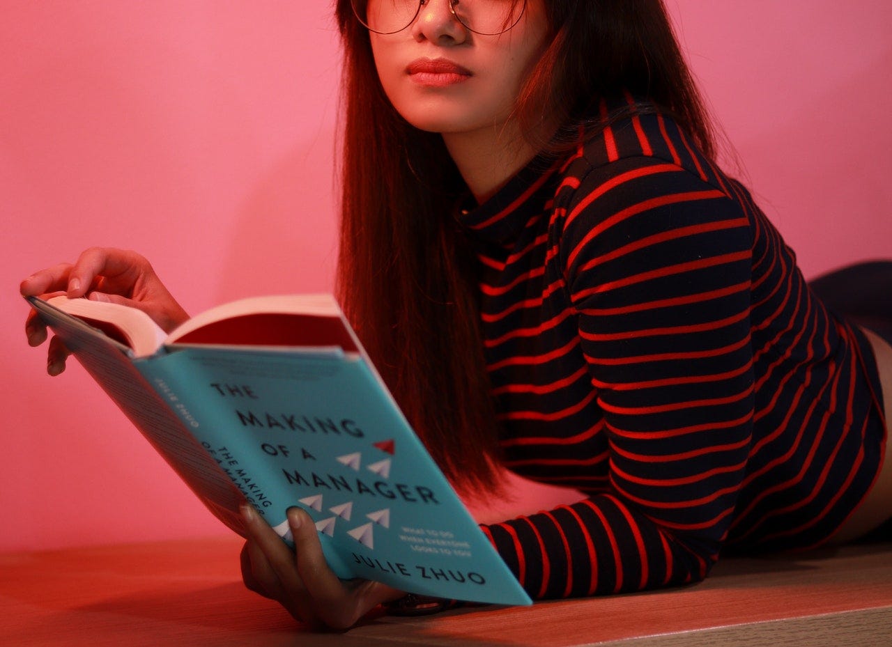 Woman reading a book