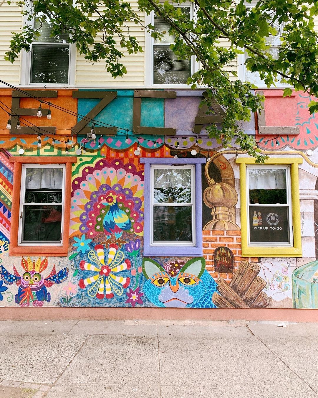 Mural outisde Mexican restaurant