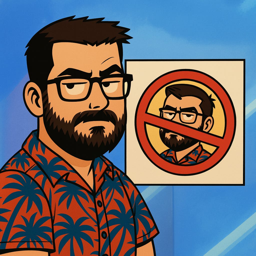 Bearded Man with "No" Sign Bearded Man with "No" Sign