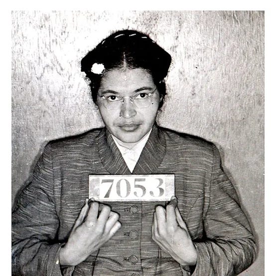 Rosa Parks mugshot in 1955. (Photo courtesy Bureau of Prisons/Getty Images)