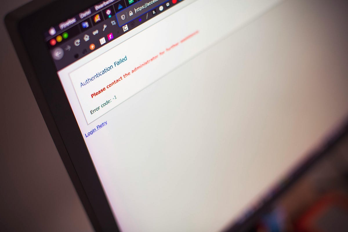 Failed authentication page retry