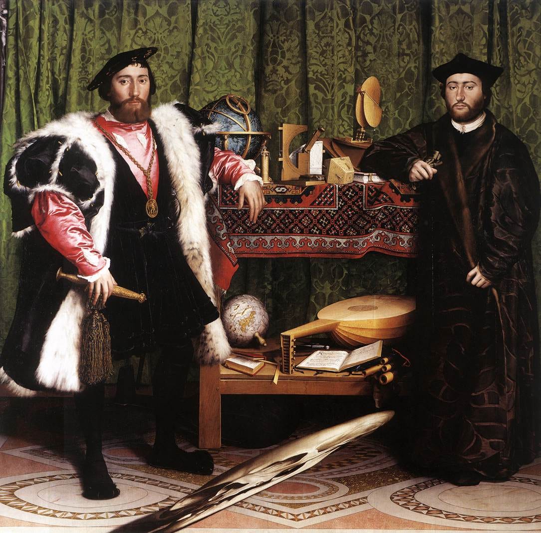 Holbein Ambassadors with anamorphic skull Holbein Ambassadors with anamorphic skull