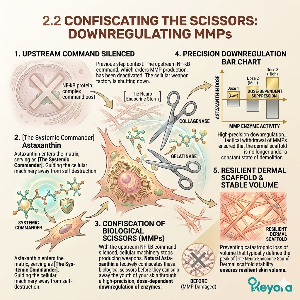 Astaxanthin Systemic Commander executes Dose-Dependent Suppression of MMPs to arrest structural liquefaction and secure absolute Dermal Sovereignty. Astaxanthin Systemic Commander executes Dose-Dependent Suppression of MMPs to arrest structural liquefaction and secure absolute Dermal Sovereignty.