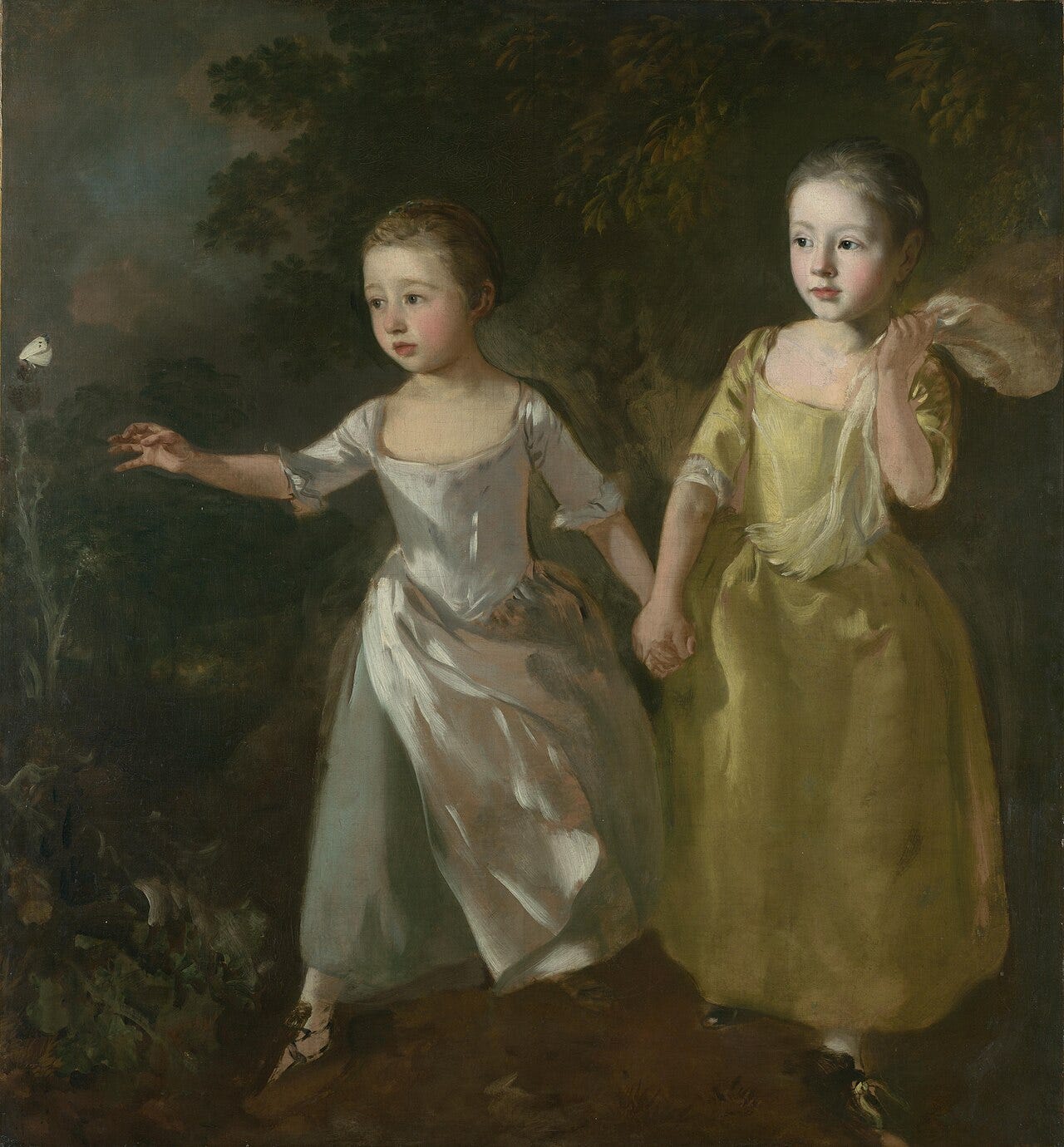 Thomas Gainsborough, The Painter's Daughters Chasing a Butterfly, about 1756 Thomas Gainsborough, The Painter's Daughters Chasing a Butterfly, about 1756