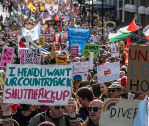 Socialist Workers Party march UK politics 2026 far right far left political playground The Almighty Gob-https://bit.ly/4bVEZR1