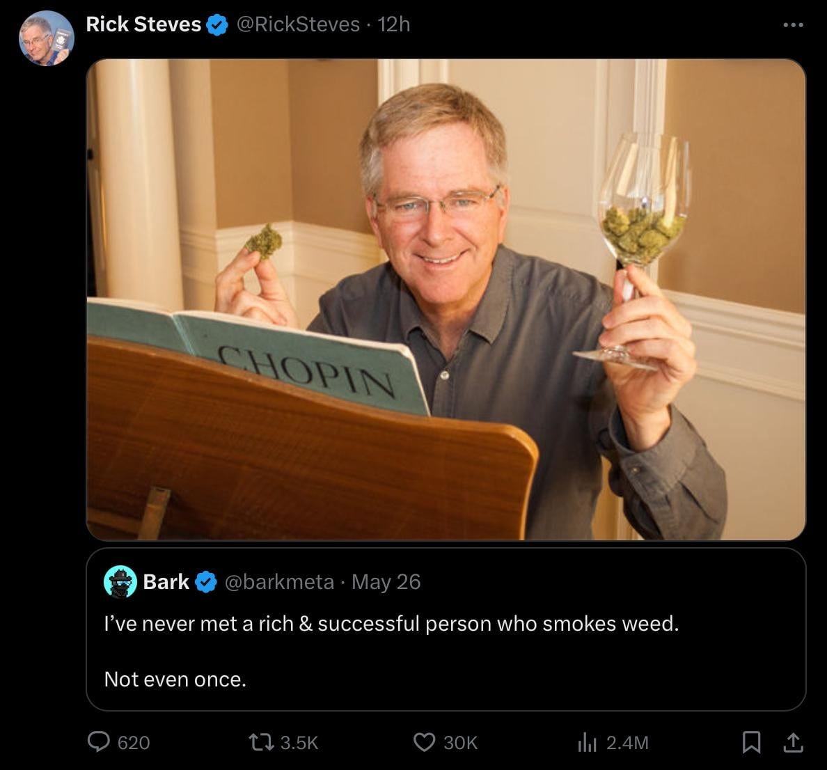 Rick Steves when he's not showing us the wonders of Europe: :  r/WhitePeopleTwitter
