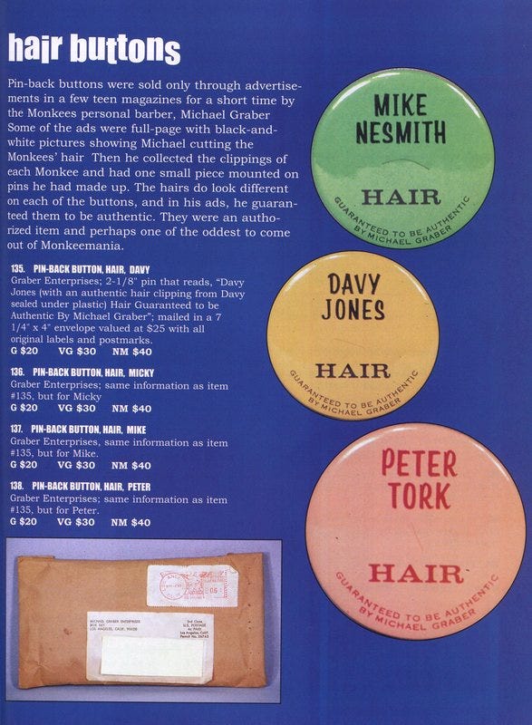 Monkee Hair Buttons