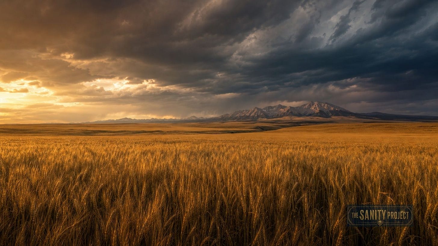 Storm clouds gathering over an Alberta prairie wheat field, symbolizing the decades-old roots of the Alberta separation movement Storm clouds gathering over an Alberta prairie wheat field, symbolizing the decades-old roots of the Alberta separation movement