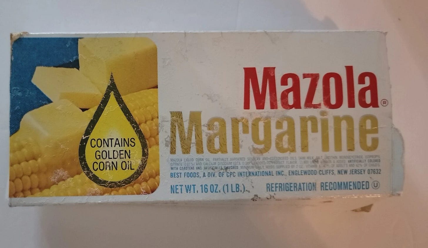 BEST FOODS MAZOLA MARGARINE 1960s  Vintage food box  - Picture 1 of 12