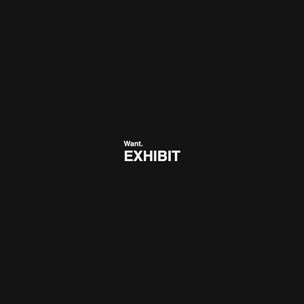 want exhibit written on a black flyer
