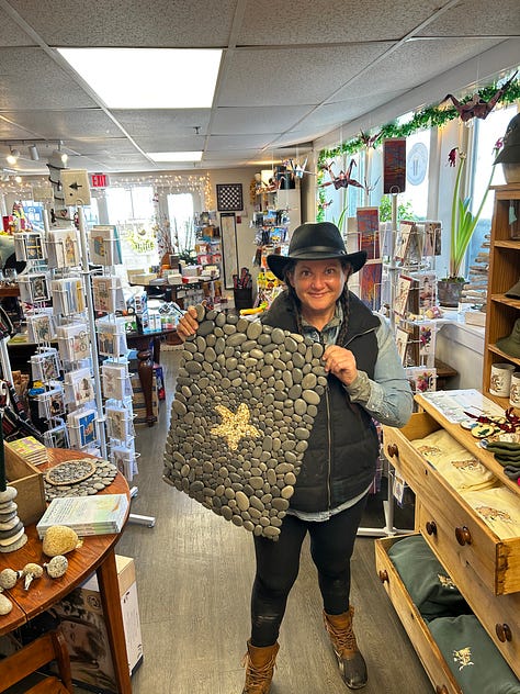 Beach stone mats and trivets