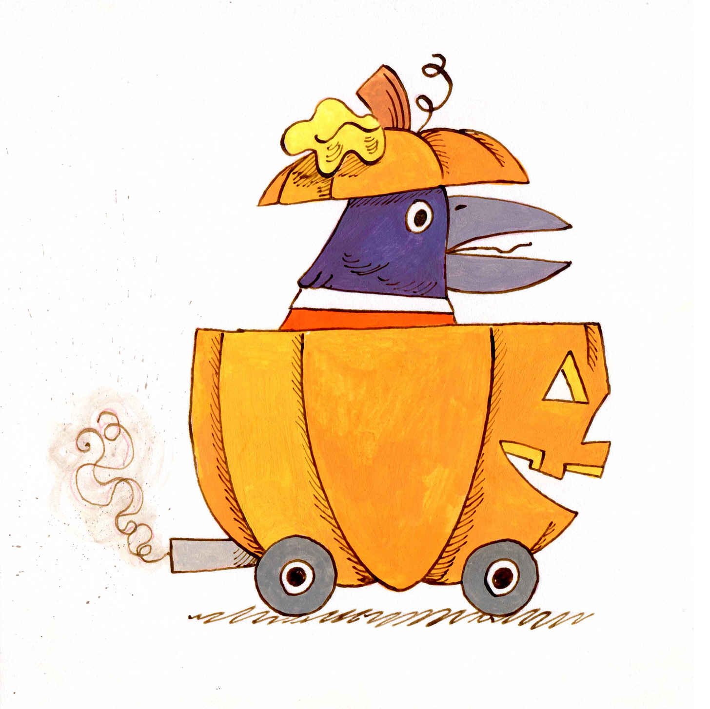 ode to a scarry halloween crow in a pumpkin car go crow Kayla Stark