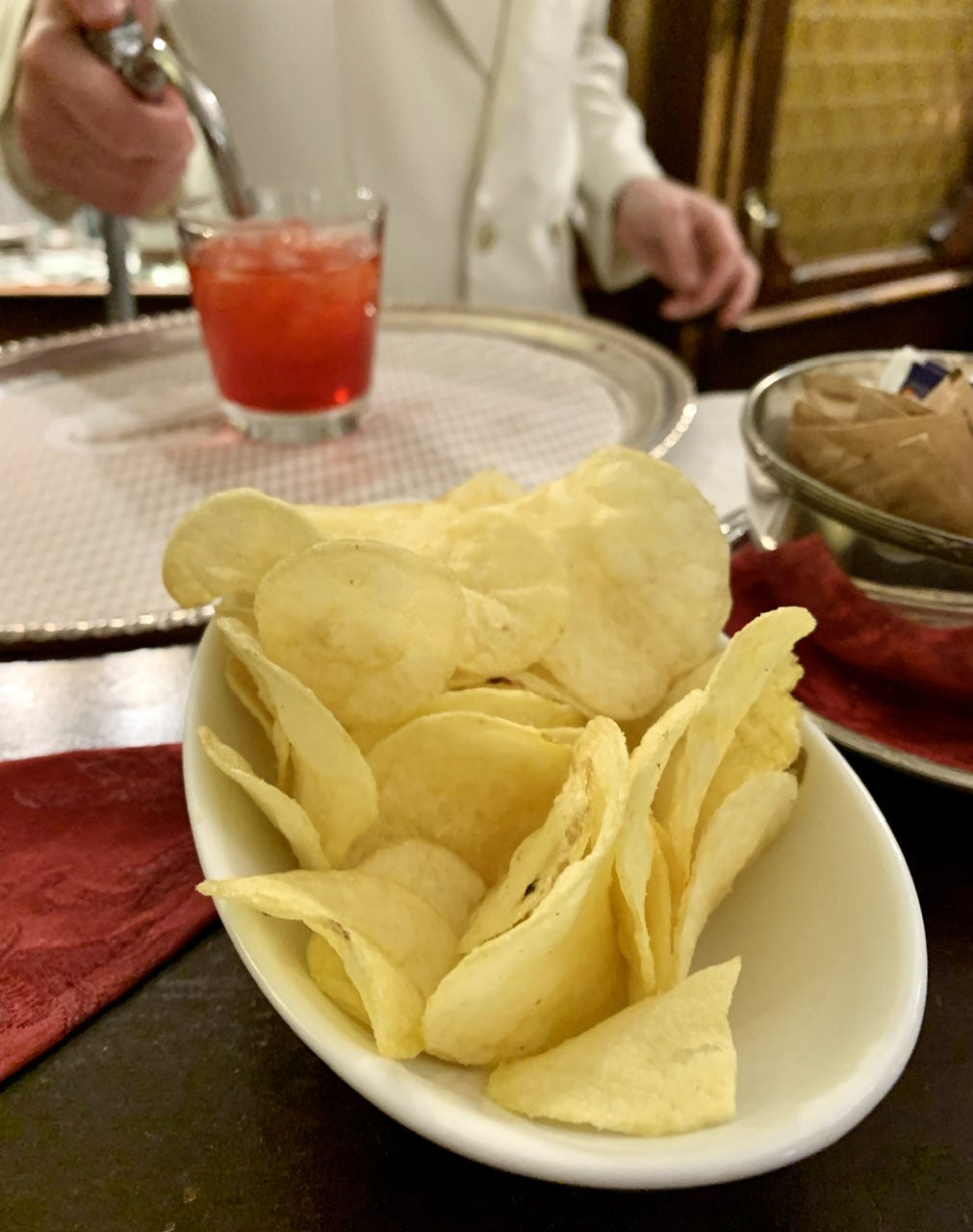 Spritz Select & potato chips at Cafe Florian