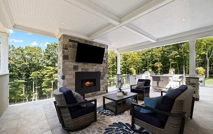 Outdoor living room and kitchen