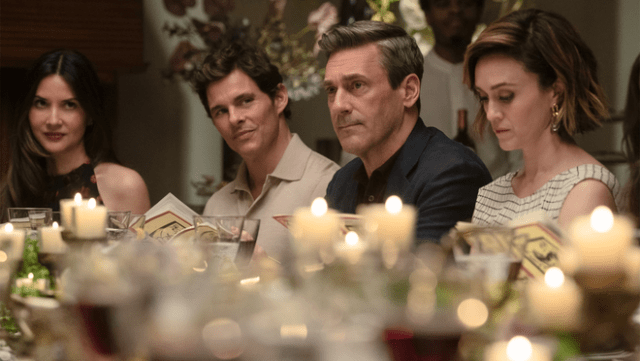 Olivia Munn, James Marsden, Jon Hamm and Heather Lind in “Your Friends & Neighbors,” premiering April 3, 2026 on Apple TV.