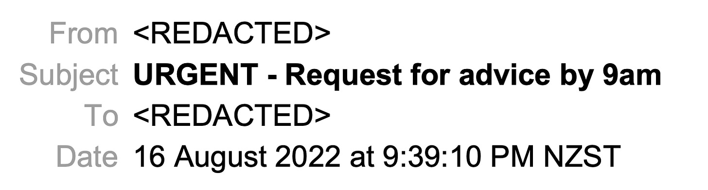 URGENT REQUEST FOR ADVICE
