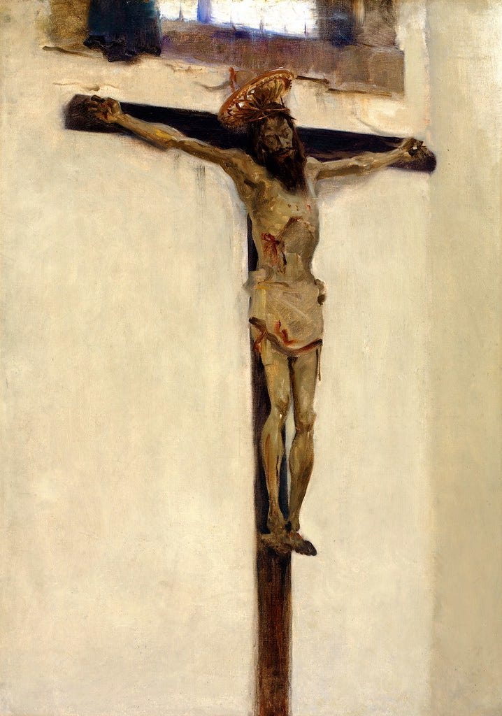 John Singer Sargent (American, 1856-1925 ) Crucifix (1879) Oil on canvas. Private Collection.
