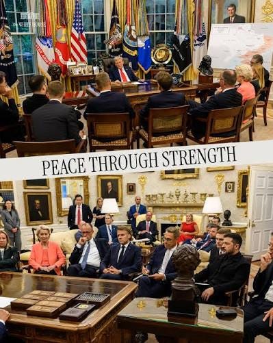 A historic day at the White House as European leaders joined President Trump in the Oval Office. President Donald J. Trump is the President of PEACE. 🇺🇸