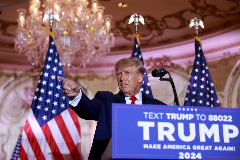 Former U.S. President Donald Trump Makes An Announcement At His Florida Home