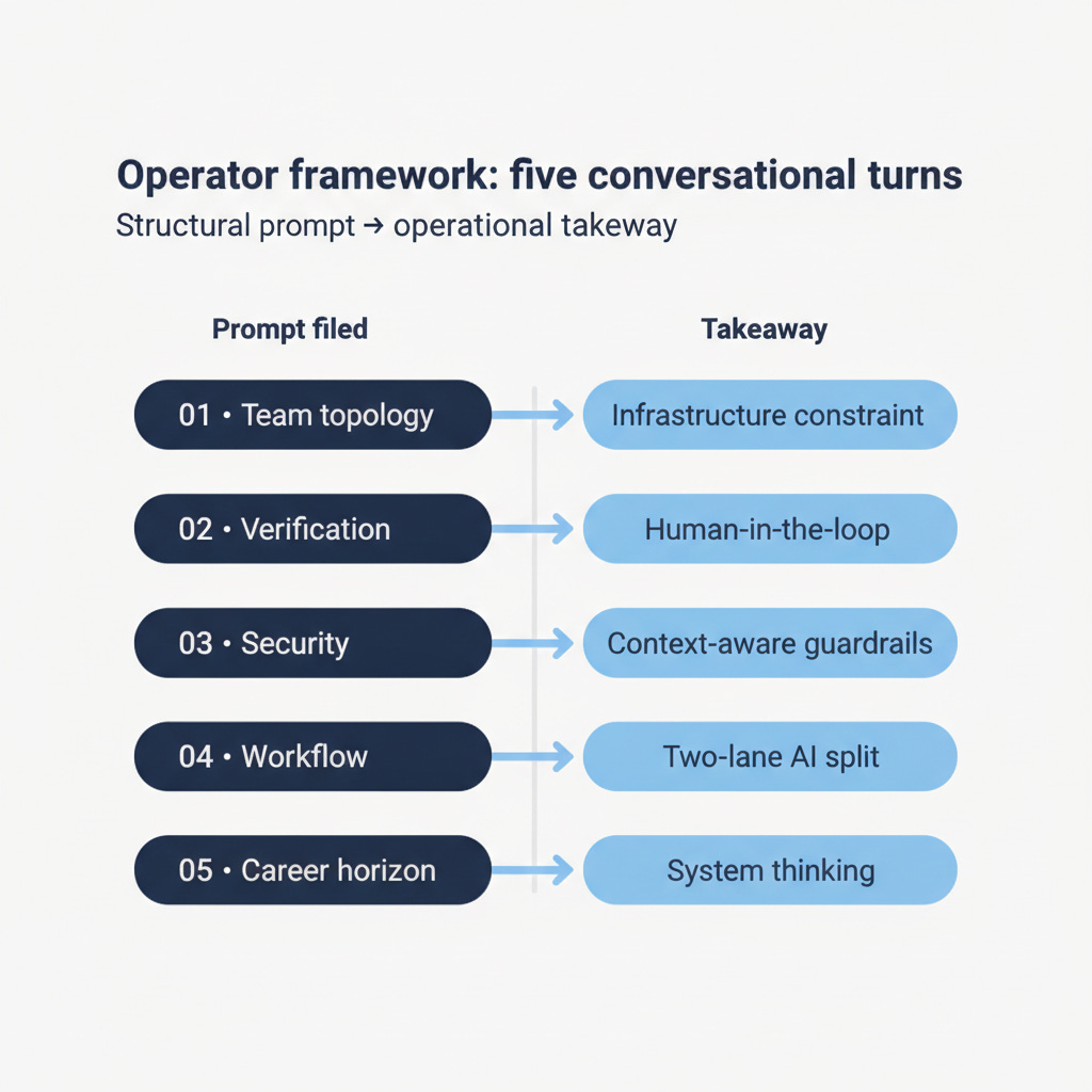 Figure 1: Operator framework — five conversational turns Figure 1: Operator framework — five conversational turns