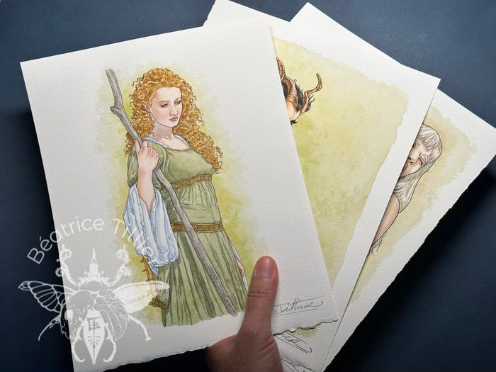 Illustrations à l’aquarelle 19 x 24 cm, 300 €