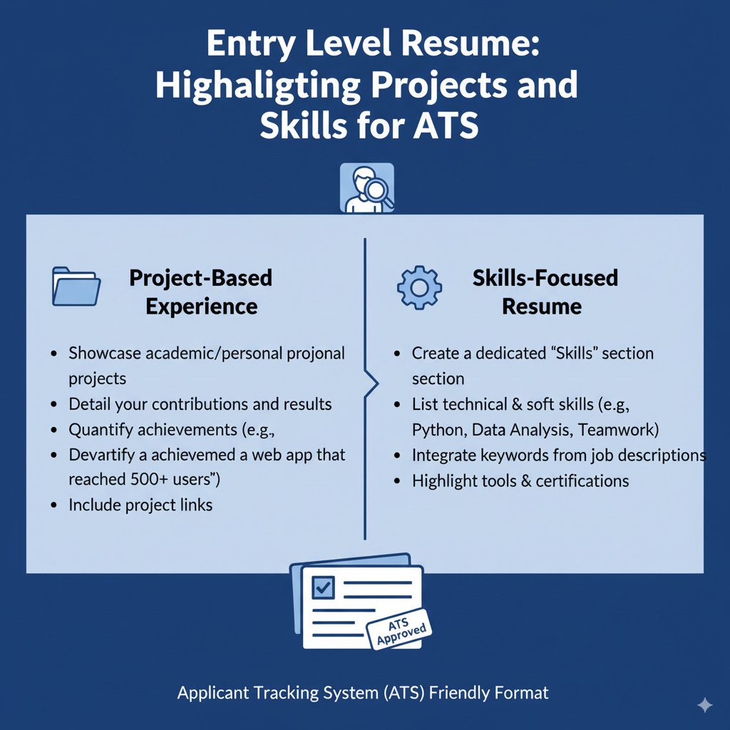 Entry level resume highlighting projects and skills for ATS Entry level resume highlighting projects and skills for ATS
