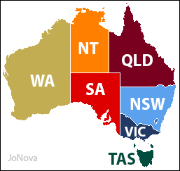 Map, Australian States.