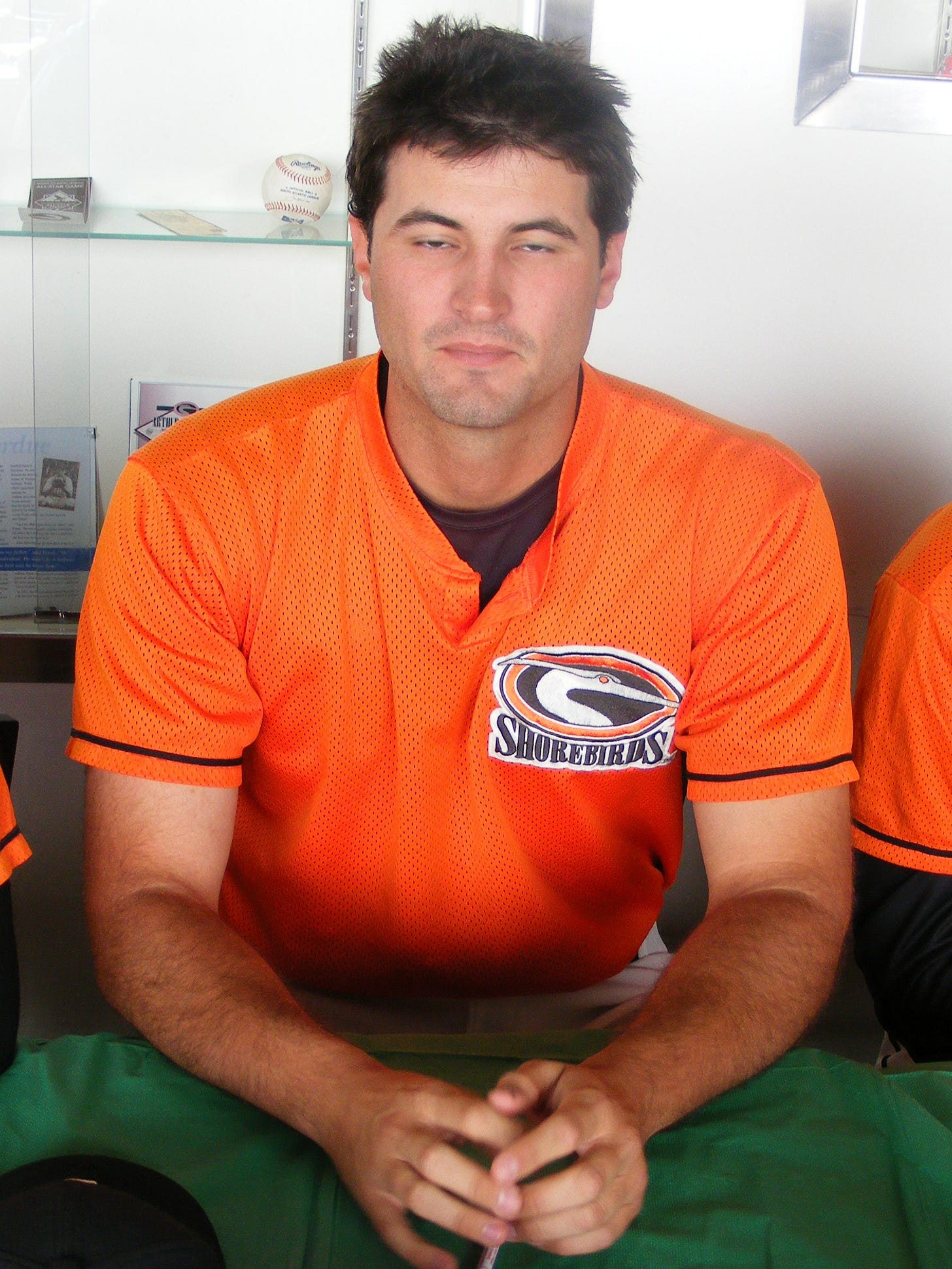 Nathan Moreau, taken during Lunch with the Players on April 18. He really was more awake than that, but the picture is what it is. Nathan Moreau, taken during Lunch with the Players on April 18. He really was more awake than that, but the picture is what it is.