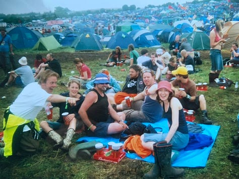 Three views of the Glastonbury festival in 2005