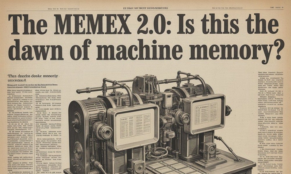 Memex 2.0: Memory The Missing Piece for Real Intelligence