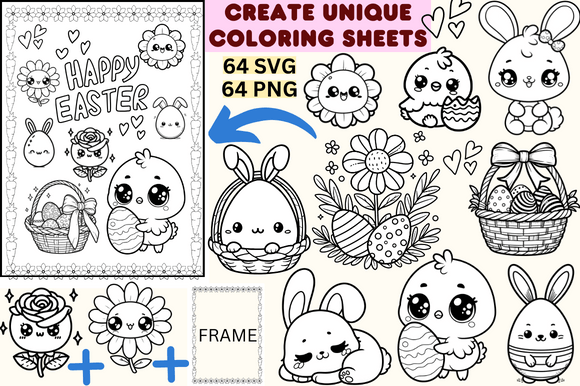 Easter Cliparts Black and White SVG PNG