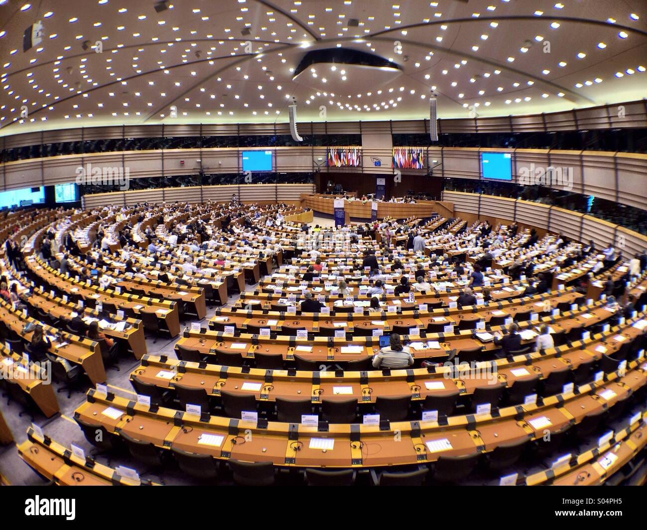 European Parliament chamber in Brussels Stock Photo - Alamy