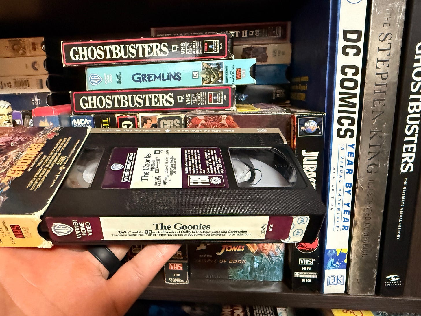The Goonies VHS Main and Spine Label - Ghostbusters RCA Spine Sleeve | Nostalgia Nation