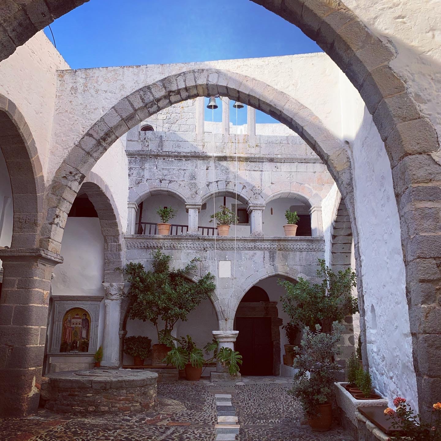 Picture of the courtyard of The Monastery of St John the Theologian, Patmos