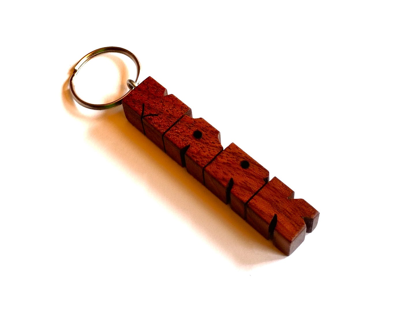 Walnut Wood Name Keychain ~ MARK...