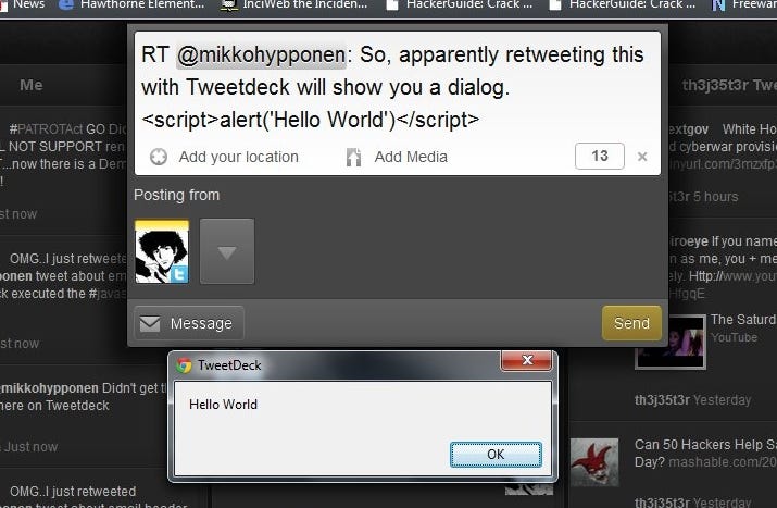 Tweetdeck XSS