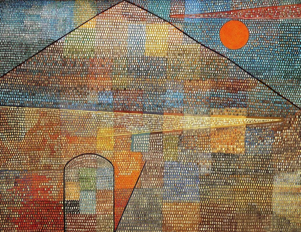 A pointillist painting of a house
