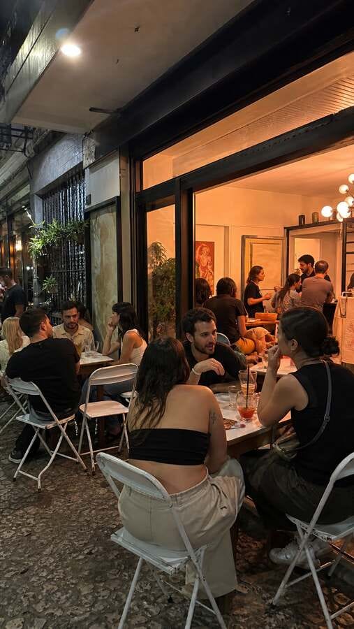 Botafogo sidewalk bar at night