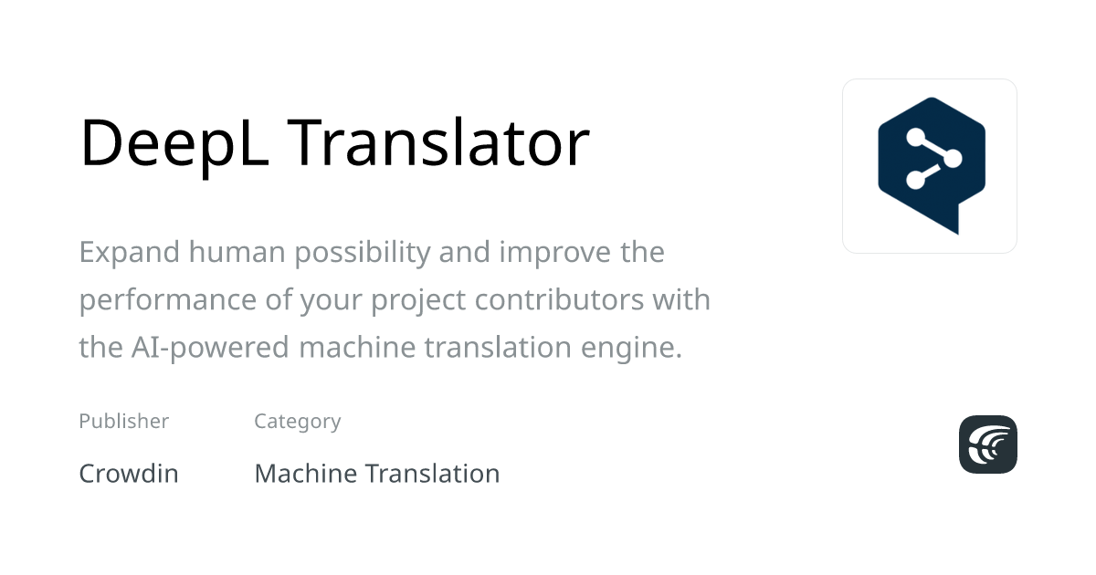 DeepL Translator + Crowdin | Machine translation engine
