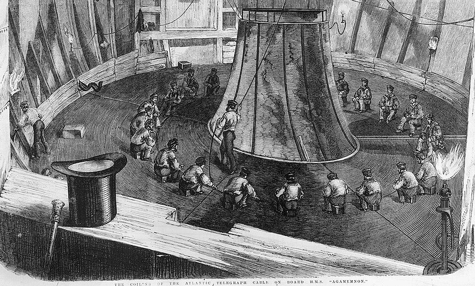 File:The Coiling of the Atlantic Telegraph Cable on Board HMS.Agamemnon'.jpg File:The Coiling of the Atlantic Telegraph Cable on Board HMS.Agamemnon'.jpg