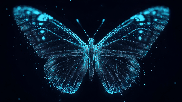 An animated butterfly