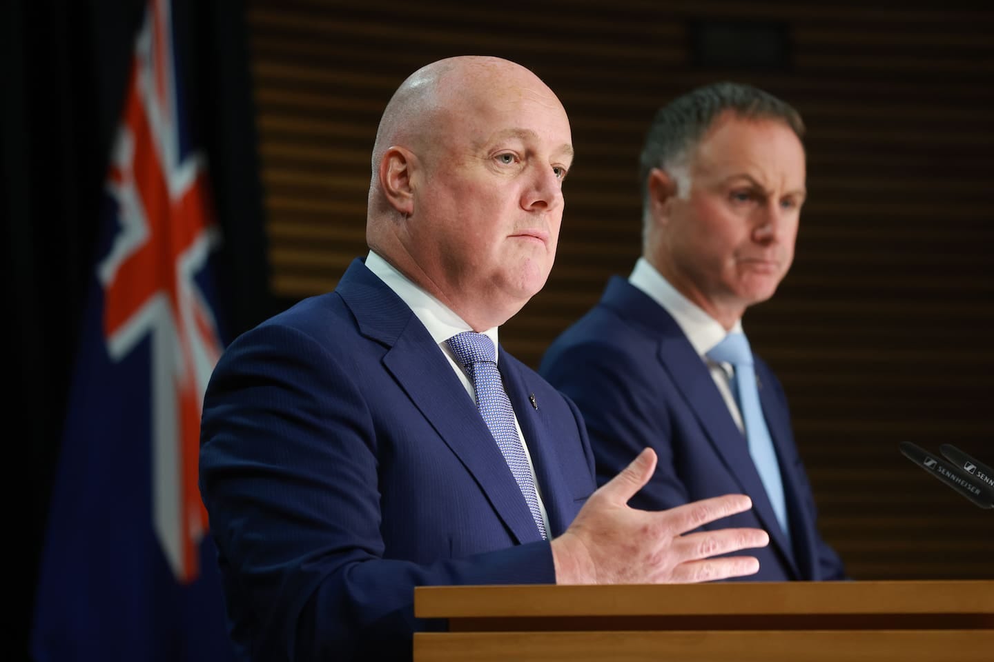 Prime Minister Christopher Luxon and Energy Minister Simon Watts announced the plan for a liquefied natural gas terminal yesterday. Prime Minister Christopher Luxon and Energy Minister Simon Watts announced the plan for a liquefied natural gas terminal yesterday.