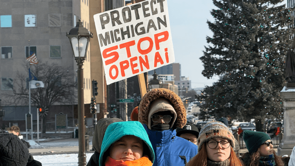 Protesters decry data center projects as harmful on steps of Michigan  Capitol
