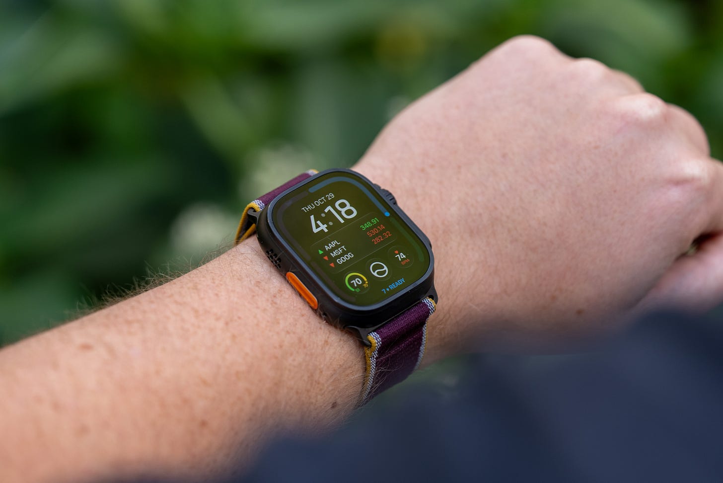 Apple Watch Ultra 4 over shoulder Apple Watch Ultra 4 over shoulder