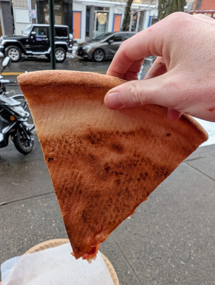 Top and bottom of pizza