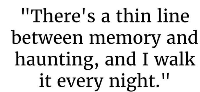 This may contain: there's a thin line between memory and hanging, and i walk it every night